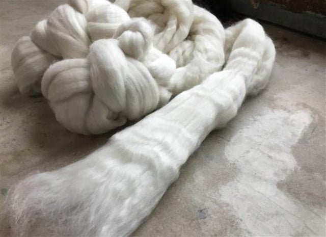 Fiber - natural white core wool roving – felting 4 fun
